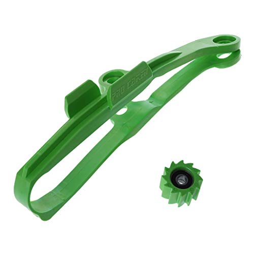 Gwxevce Green Chain Slider Guide Schwingenrolle für Kawasaki KXF250 KXF450 KX250F KX450F KXF 250 450 Motorrad 2009-2016 Kettenrolle Grün von Gwxevce