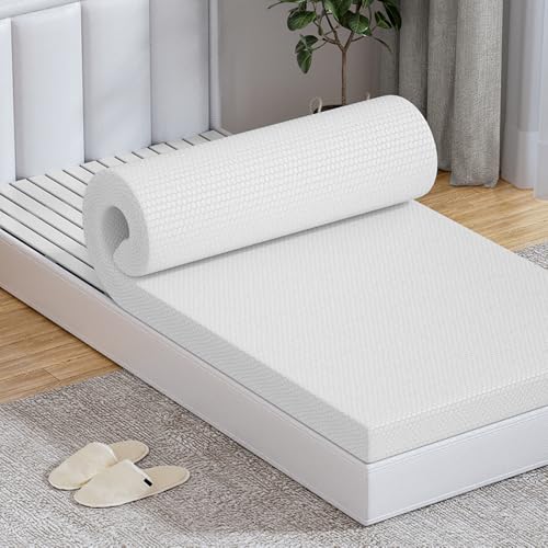 Gwydre Matratzenauflage aus Memory-Schaum, hochdichte, belüftete Memory-Foam-Matratzenauflage, mit abnehmbarem und waschbarem Bezug (190 x 90 x 20 cm) von Gwydre