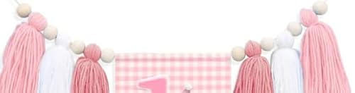 1 Year Old Birthday Banner for Girls Pink von Gxdamxz