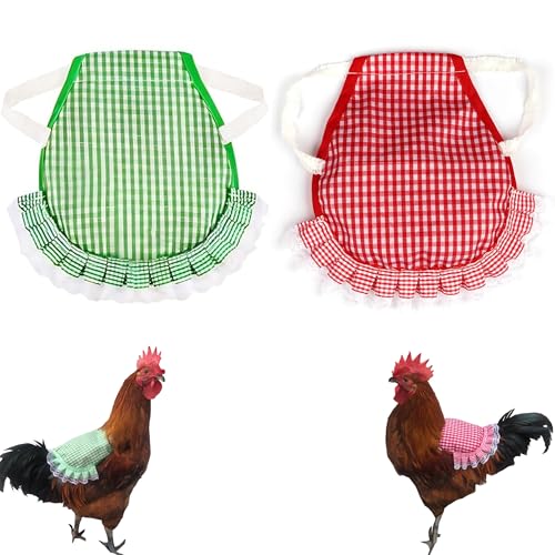 Gxdamxz Hühnersattel, Hühner Warnweste, Huhn Sattelschürze für Hühnerrücken Federschutz, Vest for Chicken, 2 Stück, 23x21cm von Gxdamxz