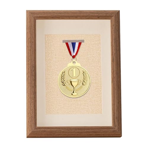 Gxdamxz Medaillenrahmen, Medaillenhalter Holz mit Glasfenster, Medaillen Aufsteller für Militär, Marathon, Triathlons, Braun von Gxdamxz