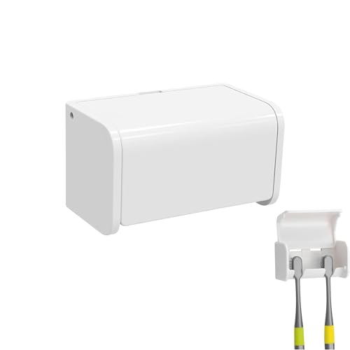 Gxdamxz Zahnbürstenhalter Wand, Zahnbürsten Halter Wandmontage, Toothbrush Holder Wall mit Abdeckung & 2 Fächern, 2 Stück Gxdamxz Zahnbürstenhalter Wand, Zahnbürsten Halter Wandmontage, Toothbrush Holder Wall mit Abdeckung & 2 Fächern, 2 Stück von Gxdamxz