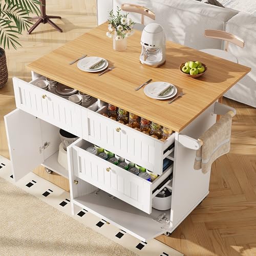 Gxffipw Küchenwagen 133x37.3-70x88 cm mit Klappbare Arbeitsplatte und 2 Schublade, Küchenwagen mit Rollen und Doppelseitigen Ablageflächen, Kücheninsel Buffetschrank mit 2 Türen, Küchenmöbel, Weiß Gxffipw Küchenwagen 133x37.3-70x88 cm mit Klappbare Arbeitsplatte und 2 Schublade, Küchenwagen mit Rollen und Doppelseitigen Ablageflächen, Kücheninsel Buffetschrank mit 2 Türen, Küchenmöbel, Weiß von Gxffipw