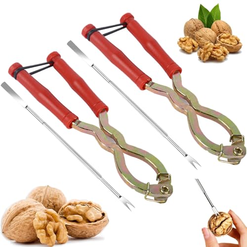 Gxlaihly 2PCS Nussknacker Walnüsse,Nussknacker,Nussknacker-Nüsse mit 2 Einer Gabel, Vintage Nutcracker,Multifunktional Nußknacker,Geeignet zum Knacken von Nüssen und Meeresfrüchten von Gxlaihly
