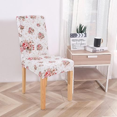 Stuhlhussen 2er Set Romantische Blumen Stretch Stuhlbezug,Abnehmbare Waschbar Stuhlhussen Schwingstühle, Hussen Für Stühle,Spandex Stuhlbezüge ​Für Hotel, Küche von Gxllhh
