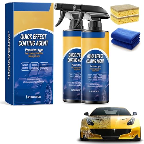 Quick Effect Coating Agent, Sopami Quick Effect Coating Agent, 3-In-1 High Protection Car Spray Nano Ceramic Protection, Scratch Repair & Shine Restorer (2 Sätze) von Gyagalre