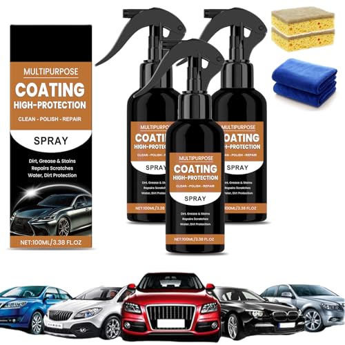Turbo Shine Nexa Original – 3-in-1 Auto Schnellbeschichtungsspray, Lackversiegelung mit Nano-Effekt, Entfernt Kratzer, Schmutz & Flecken – Für Alle Fahrzeugoberflächen (3 Stück) von Gyagalre
