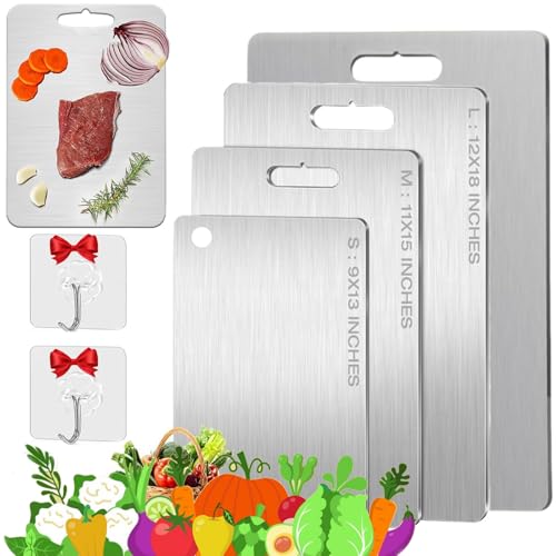 Yamato Schneidebrett, Titan Schneidebrett, Schneidebrett Titan, Titanware 100% Pure Titanium Doppelseitiges Cutting Board (Silver, L) von Gyagalre