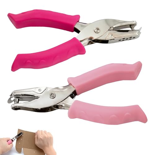 2 x Lochstanzer, Einzellochstanzer, Einzellochstanzer, kleiner Stanzer, Locher zum Basteln, Einzelstanzer, für Papierhandwerk zu Hause, im Büro, Klassenzimmer von Gyinere