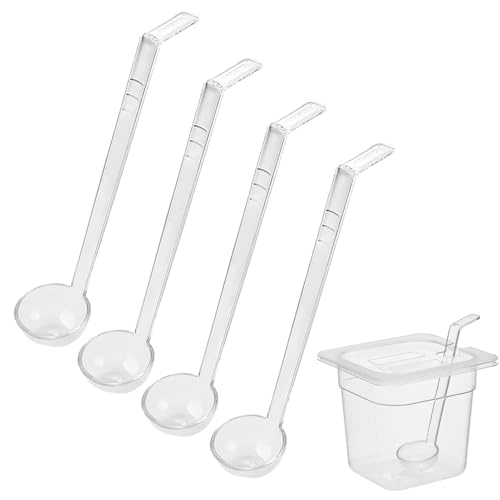 4 Stück Kunststoff-Schöpflöffel, Kunststoff-Servierlöffel, Cucharones Para Aguas Frescas, kleine Schöpflöffel, transparent für Bowle, klein zum Servieren von Saucen, Cocktail-Partys, Catering von Gyinere