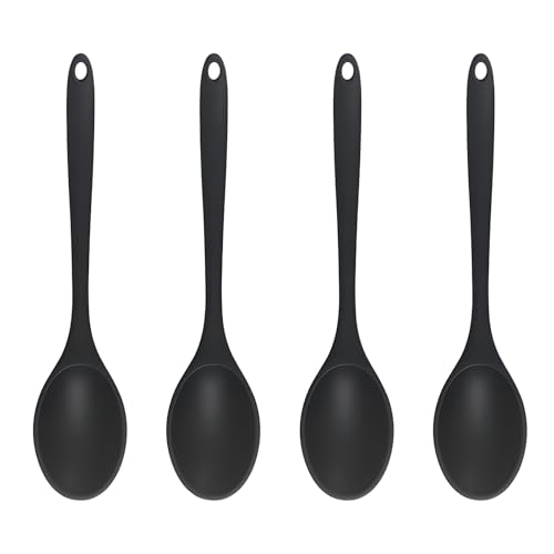 4 x Kochlöffel, Silikonlöffel zum Kochen, Silikon-Kochlöffel, Servieren, Küche für Cucharas Para Cocinar, zum Mischen, Backen, Rühren 4 x Kochlöffel, Silikonlöffel zum Kochen, Silikon-Kochlöffel, Servieren, Küche für Cucharas Para Cocinar, zum Mischen, Backen, Rühren von Gyinere