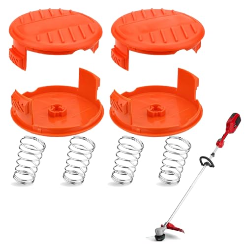 Gyinere Black and Decker Unkrautfresser-Teile, Black and Decker Unkrautfresser-Kappe, Black Decker Unkrautschneider, Black and Decker Trimmer-Teile, für AFS Trimmer, 4 Kappen und 4 Federn, 4 Stück von Gyinere