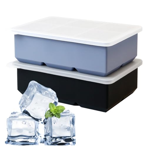 GylSun 5 cm große Eiswürfelformen, 2 Stück mit Deckel, lebensmittelechtes Silikon, wiederverwendbar von GylSun