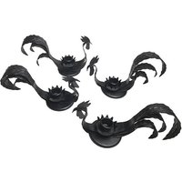 Vintage Midcentury-Set Von Vier Handgefertigte Schwarz Metall Hahn-Kerzenhalter von GypsyTradingPost