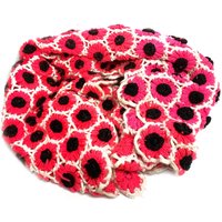 Vintage Mitte Jahrhundert Hand Gehäkelt Heiß Rosa "Blumenkraft" Gänseblümchen Afghan/Decke Werfen von GypsyTradingPost