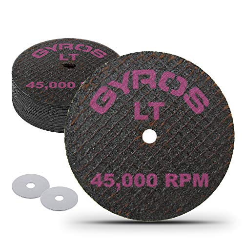 Gyros 1 ½” Cut-Off Wheels, Fiberglass Reinforced, Low-Tensile Strength 12 Pack. Works with Dremel Tools For Materials Such As Wood, Aluminum, Stone, Ceramic, Copper And Brass (11-32154/12) Made in USA von Gyros