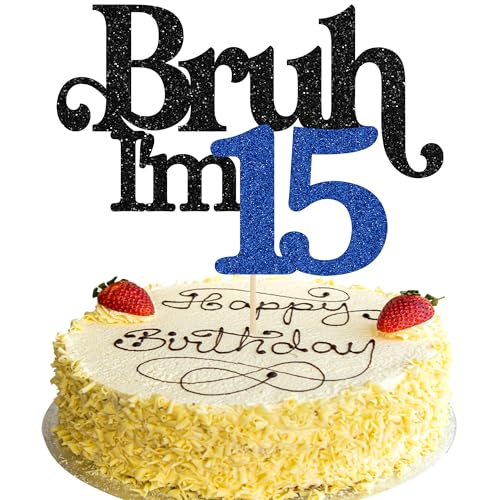Gyufise 1 Packung Bruh I'm 15 Cake Topper Oh Yeah It's My 15 Birthday Cake Pick Dude Bro I'm 15 Fabulous Cake Decorations for Cheers to 15 Years Happy 15th Birthday Party Cake Decoration Blue Gyufise 1 Packung Bruh I'm 15 Cake Topper Oh Yeah It's My 15 Birthday Cake Pick Dude Bro I'm 15 Fabulous Cake Decorations for Cheers to 15 Years Happy 15th Birthday Party Cake Decoration Blue von Gyufise