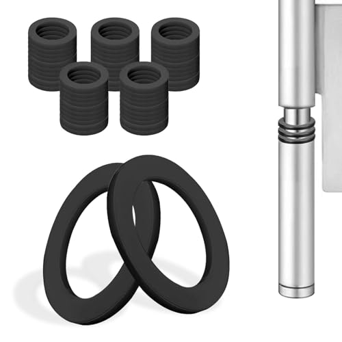 Fitschenringe Kunststoff Zimmertüren 60 Stück Unterlegscheiben Türscharnier 10 mm x 15 mm Montageringe Ohne Abriebspuren, 1mm 30 Pcs & 2mm 30 Pcs，Schwarz von Gyxcelc