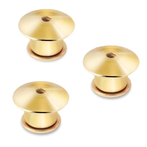 Verschlussstifte Metall Pin Keepers Rücken Lock Verschluss Brosche emaille verkleinern anstecker pins rückseite pin sicherheitsverschluss für Schmuck Namensschild Basteln DIY, Goldene-30 Stück von Gyxcelc