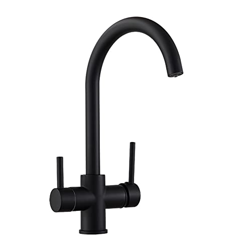 Gyxyyz 3 Wege Filter Wasserhahn Küche Küchenarmatur Spültischarmatur Messing 2 Hebel 360° Drehbar Schwarz Für Osmoseanlagen, In 1 Mischbatterie Wasserfilter, Trinkwasserhahn Gyxyyz 3 Wege Filter Wasserhahn Küche Küchenarmatur Spültischarmatur Messing 2 Hebel 360° Drehbar Schwarz Für Osmoseanlagen, In 1 Mischbatterie Wasserfilter, Trinkwasserhahn von Gyxyyz