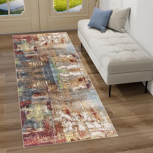 Teppich Läufer Flur rutschfest Korridor Teppichläufer Küchenteppich 110 x 250 cm Waschbar Modern Schlafzimmer Wohnzimmer Läufer Teppich Küchenläufer Wohnzimmer Schlafzimmer Meterware Anpassbar von Gzaebji
