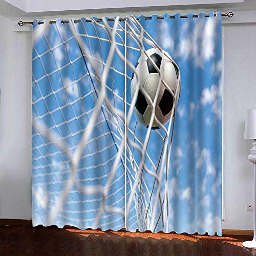 Gzclian Gardinen mit Ösen 184x180cm Vorhang Blickdicht 2er Set Modern Fensterdekoration für kinderzimmer Wohnzimmer Schlafzimmer esszimmer，Fußball von Gzclian