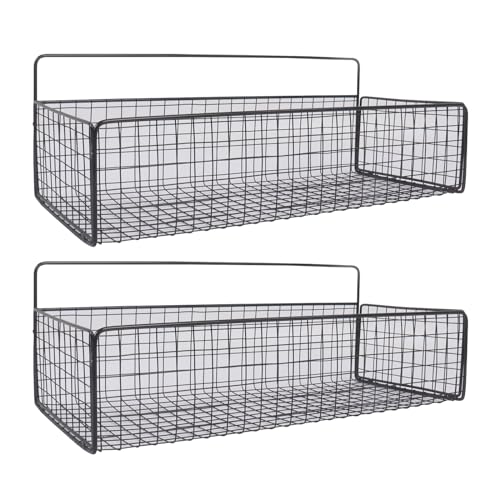 Gzsekken Wall Storage Basket 2 Pack schwarzer Metalldraht Aufbewahrungskörbe keine Bohrung Installation Badezimmer Korb kleine Speisekammer Körbe für Schränke, Speisekammer, Schränke, Gzsekken Wall Storage Basket 2 Pack schwarzer Metalldraht Aufbewahrungskörbe keine Bohrung Installation Badezimmer Korb kleine Speisekammer Körbe für Schränke, Speisekammer, Schränke, von Gzsekken
