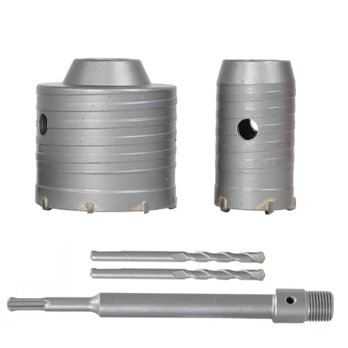 Beton Kernbohrer Set, Wolframstahl Hohl-Bohrkrone Set 40 mm, 70 mm mit 220 mm SDS-Plus-Schaft und Zentrierbohrer für Mauerwerk und Beton Mauerwerk, Ziegel, Zement, Stein Beton Kernbohrer Set, Wolframstahl Hohl-Bohrkrone Set 40 mm, 70 mm mit 220 mm SDS-Plus-Schaft und Zentrierbohrer für Mauerwerk und Beton Mauerwerk, Ziegel, Zement, Stein von GzvvSvzoi