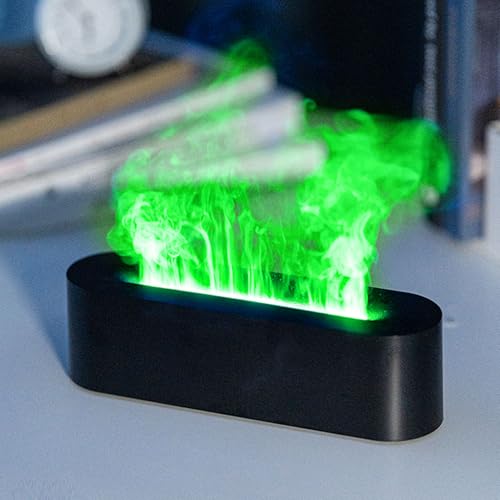 Flammen Aroma Diffuser, Upgrade 7-Farben-Licht Diffuser ätherische öle, Luftbefeuchter Humidifier DuftöL Diffuser für Kinder, Zuhause Büro, Raumduft - 4 Timer und Wasserlose Abschaltautomatik von Gzvxuny