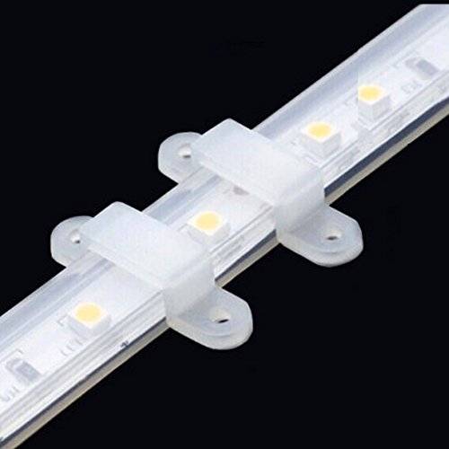 H+H Leipzig 10x durchsichtige PVC Befestigungsklammer Klammern zur Befestigung der 230V LED Strip LED Streifen. IP68 wasserdicht von H+H Leipzig