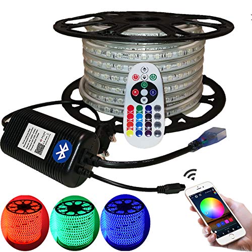 RGB LED Streifen Set, mehrfarbig 230V, 60LEDs/M, SMD 5050, RGB LED Strip Streifen Lichtband Lichtleiste (15 Meter, IP20 Bluetooth+Infrarot Netzteil-Controller) RGB LED Streifen Set, mehrfarbig 230V, 60LEDs/M, SMD 5050, RGB LED Strip Streifen Lichtband Lichtleiste (15 Meter, IP20 Bluetooth+Infrarot Netzteil-Controller) von H+H Leipzig