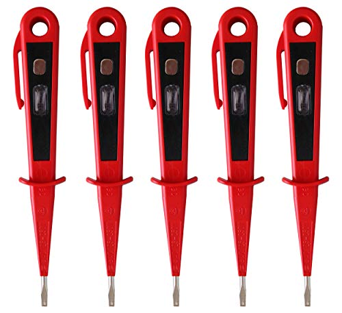 H+H Werkzeug 45300 5 x 45300 Europrüfer/Spannungsprüfer/Phasenprüfer bis 250V GS geprüft nach VDE 0680 Made in Germany, rot/schwarz, 150 mm, 45300 VDE von H + H WERKZEUG