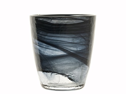 H&h set 6 bicchieri in vetro alabastro nero cl23 von H&H