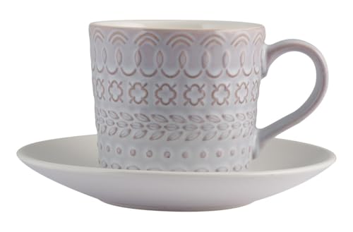 H&h set 6 tazze t lilian stoneware con piatto cc200 von H&H