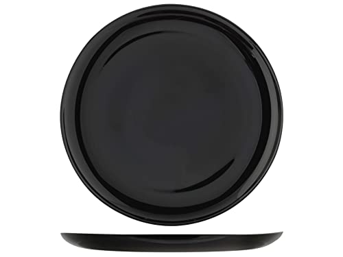 H+H - 6er Set Pizzateller, Premiere, Mehrzweckteller, Tischausstattung, Besondere Gerichte, Appetithappen, Opal, Schwarz, Durchmesser 32 cm von H&H