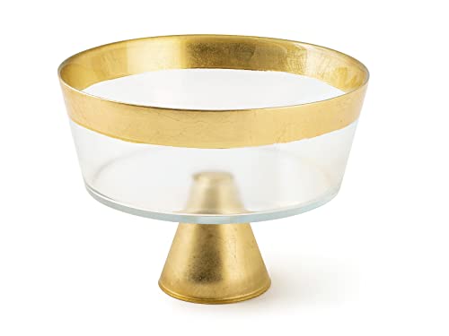 H&h coppa goldie in vetro con bordo oro cm 21 von H&H