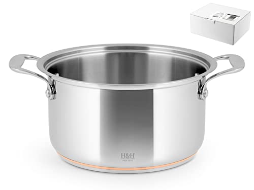 H&h casseruola alta in acciaio inox 18/10 e rame, cm22 von H+H