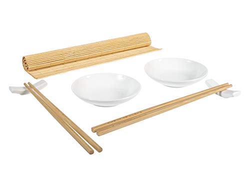 H&h set 9 pezzi sushi box in bamb e porcellana cm21x25 von H+H