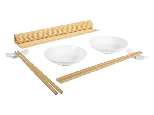 H&h set 9 pezzi sushi box in bamb e porcellana cm21x25 von H+H