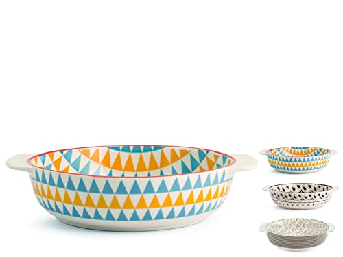 H&H 7946121 Runde Auflaufform Full Decoration, Porzellan, 21 cm von H&H