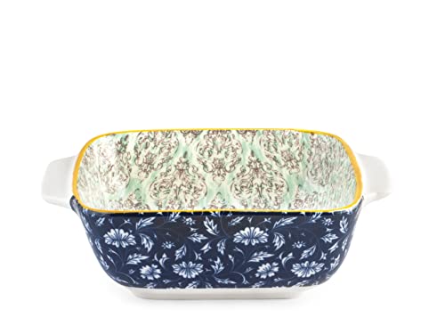 H&H 7946312 Auflaufform Quadra Full Decoration, Porzellan, 12 cm von H&H
