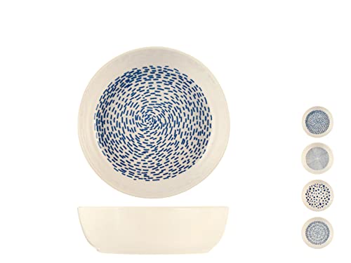 H&H Atlas Coppa in Stoneware, Decori Assortiti, Colore Blu e Bianco, 16cm von H&H