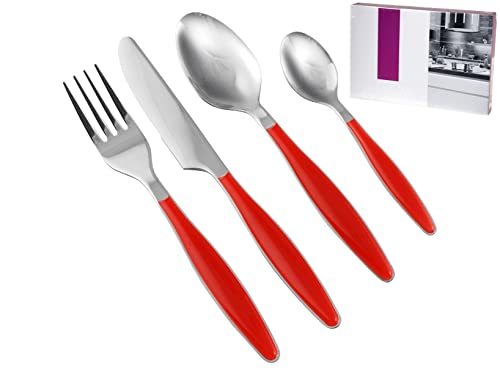 H&h set 24 posate lady in inox e plastica colore rosso von H+H