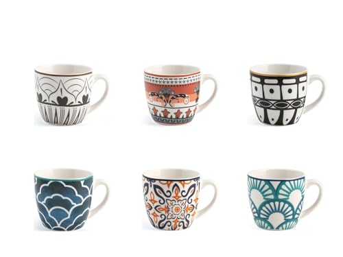 6 tazze caff new full decor in new bone china cc100 von H&H