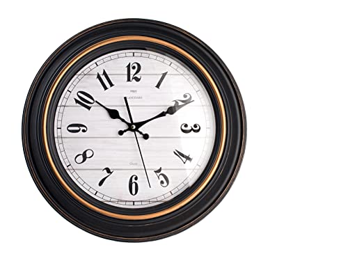 H&h orologio parete blanchard tondo cm 40 colore nero e rame von H&H