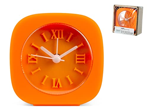 H&h sveglia quadrata in gomma, 8 cm, arancio von H&H