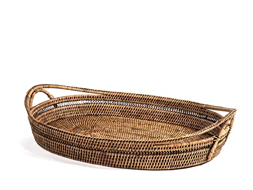 H&h vassoio ovale in rattan cm 48x35x8h von H+H