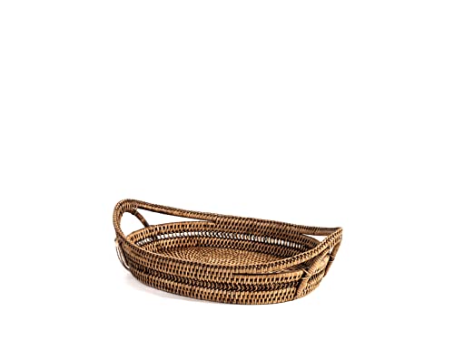 H&h vassoio ovale in rattan cm 28x20x6h von H&H