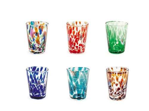 H&h set 6 bicchieri veneziano in vetro, multicolore, cl 5 H&h set 6 bicchieri veneziano in vetro, multicolore, cl 5 von H&H