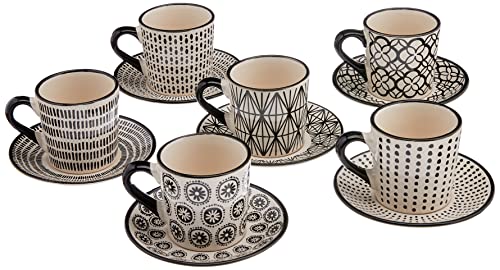 H&h set 6 tazze caff in stoneware vhera con piatto cc90 von H+H